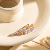 14K Rolled Gold Full Claw Inlay AAA Zircon Diamonds Decreasing Design Drop Earrings