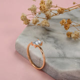 Excellent Rolled Rose Gold of 14-Karat Purity Fine Jewellery AAA Zircon Crystals Rings - Wedding Jewellery