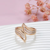 14K Gold Filled Personality Cross Design Double AAA Zircon Diamonds Luxury Rings