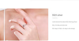 Love Letters Romantic Top Quality Silver Clear AAAA Lab Created Diamonds Ring