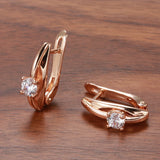 New 14K Gold Filled Gold AAA White Zircon Diamonds Star Clip Simple Moon Earrings
