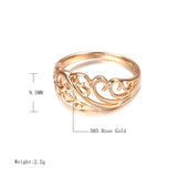 New Fine Jewellery Boho Hollow Flower14K Rolled Rose Gold Ring for Women, Ethnic Wedding Party Rings