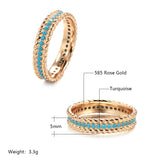 New 14K Filled Gold Full Circle Luxury Stackable Turquoise Ring Vintage Jewellery