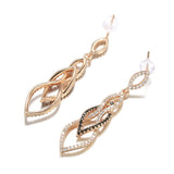 14K Gold Filled Black Zircon Vintage Splicing Long Drop Dark Series Elegant Earrings