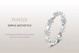 Sparkling Silver Stars Design AAAA Lab Created Diamonds 925 Stackable Ring