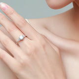 Luxury Six Claw Silver Round Cut Dazzling AAAA Lab Created Diamond Ring