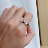 Latest Vintage 6mm Wide AAA Zircon Diamonds Leaf Rings for Women with 14K Filled Rose Gold in Silver Colour Jewellery