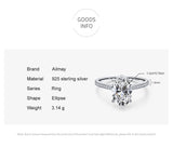 Fabulous Oval Emerald Cut Sparkling AAAA Lab Created Diamond 925 Sterling Silver Ring