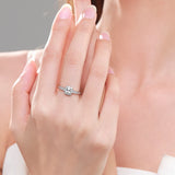 Luxury 925 Sterling Silver AAAA Lab Created Diamonds Rectangle Ring Fine Jewellery