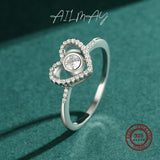 Top Quality Silver Sparkling AAAA Lab Created Diamond Elegant Heart Ring