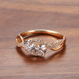 Superb Rolled 14K Rose Gold Micro-wax Inlay AAA Zircon Diamonds Ring High Quality Fine Jewellery