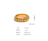 18K Gold Plated Sun Star Moon Stainless Steel Stylish Celestial Women Ring