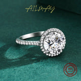 Exquisite Round Cut Dazzling AAAA Lab Created Diamond Solitaire Silver Ring