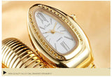 Luxury Gold Colour Snake Fashion Quartz Bangle Bracelet Ladies Watches - Ideal Gift