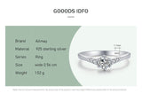 New Sterling Silver Fashion Round Clear AAAA Lab Created Diamond Solitaire Ring