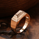 High Quality Lovely Glossy Simple Square Filled 14K Rose Gold Dangle Ring For Women - Daily Fine Jewellery