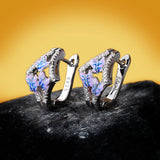 Exquisite Three Blue Butterfly Handmade Enamel Ladies Charm 925 Silver Earrings