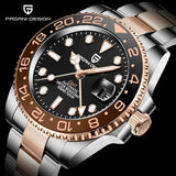 Luxury Brand New Rose Gold Ceramic Bezel Luxury Sapphire Glass Automatic Stainless Steel Men's Mechanical GMT Watch