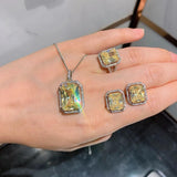 Luxury Simulation Citrine Gemstone Pendant/Necklace/Earrings/Ring Wedding Fine Jewelry Sets Gift for Women Accessories Wholesale - The Jewellery Supermarket