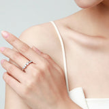 Luxury Shining Irregular Geometric AAAA Lab Created Diamond 925 Silver Ring