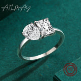Dazzling Princess and Pear Cut AAAA Lab Created Diamonds Sterling Silver Ring