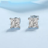 Real 0.6-1.0 Carat D Colour Moissanite Sterling Silver Sparkling Diamond Earrings
