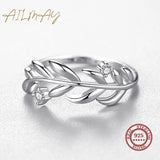 Exquisite Branch and Leaves AAAA Lab Created Diamonds 925 Sterling Silver Rings
