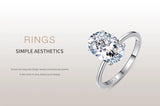 Stunning 3CT Oval Cut AAAA Lab Created Diamond Sterling Silver Engagement Rings