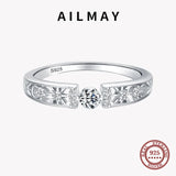 New Selection 925 Silver Geometric Stackable AAAA Lab Created Diamonds Rings