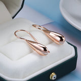 14 Rolled Gold Big Drop Streamline Glossy Hook Piercing Hoops Earrings