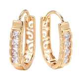 14 Karat Gold Filled New Fashion AAA Zircon Diamonds Flower Drop Earrings for Women
