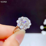 Crackling 1,2,3 Carat VVS D Colour Moissanite Diamond Gemstone Silver Jewellery Engagement Wedding Rings - The Jewellery Supermarket