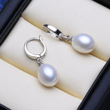 Fashion Natural Freshwater Pearl Silver Colour Drop Earrings For Women