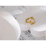 18K Gold Plated Stainless Steel New Design Metalic Trendy Open Ring