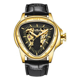 New Top Brand Luxury Full Black Unique Triangle Dial Design Luminous Hand Sport Mechanical Automatic Watches