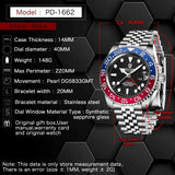 Top Brand Men Mechanical Wristwatches Luxury Ceramic Bezel GMT Watches Automatic 100m Waterproof Watches for Men