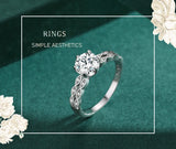 Luxury Crown Design Six Claw Silver Sparkling AAAA Lab Created Diamonds Ring