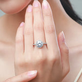 Exquisite Round Cut Dazzling AAAA Lab Created Diamond Solitaire Silver Ring