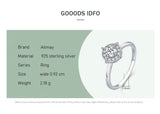 Fashion Sterling Silver Sparkling Round Clear AAAA Lab Created Diamond Charm Ring