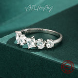 Luxury Shining Irregular Geometric AAAA Lab Created Diamond 925 Silver Ring