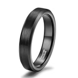 New Arrival Classic Style 4/6/8mm Brushed Black Tungsten Ring Engagement Wedding Rings - Fashion Women Jewellery - The Jewellery Supermarket