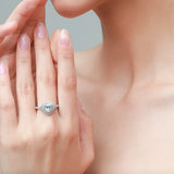 Fashion Silver Romantic Luxury Heart Dazzling AAAA Lab Created Diamond Rings