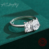 Dazzling Princess and Pear Cut AAAA Lab Created Diamonds Sterling Silver Ring
