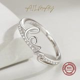 Love Letters Romantic Top Quality Silver Clear AAAA Lab Created Diamonds Ring