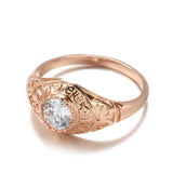 Marvelous Filled 14K Rose Gold Faith Ring Micro-wax Inlay AAA Zircon Diamond Ring - Fine Religious Jewellery