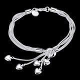 925 Sterling Silver Charm Bracelet Hook Five Heart -  Silver Charm Bracelets for Women High Quality Fine Jewellery - The Jewellery Supermarket