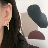 Luxury 14K Rolled Gold AAA Zircon Diamonds Dazzling Hollow Butterfly Stud Earring