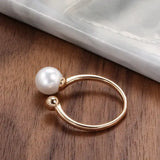 Unique Design Fashion 14K Rolled Gold Pearl Ring Vintage Fine Jewellery