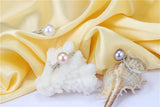 Superb Real Cultured Pearl Sterling Silver AAA Zircon Diamonds Adjustable Rings