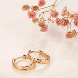 14K Rolled Gold Classic Double Layer Full AAA Zircon Diamonds Women Hoop Earrings